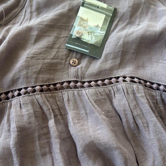 UO Staring At Stars Boho Purple Cold Shoulder Top - Picture 3 of 5